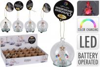 Стъклена топка LED коледно дърво 6 см