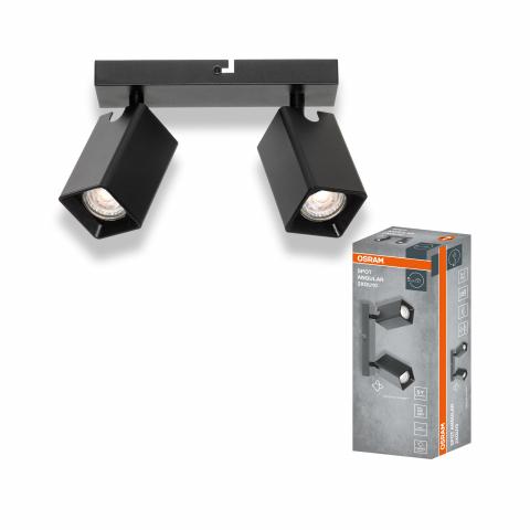 Спот двойка ANGULAR GU10 черен OSRAM, снимка 3 - Спотове
