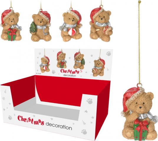 Висулка за елха мече 4х5 см 4 дизайна, снимка 2 - Висулки за елхата