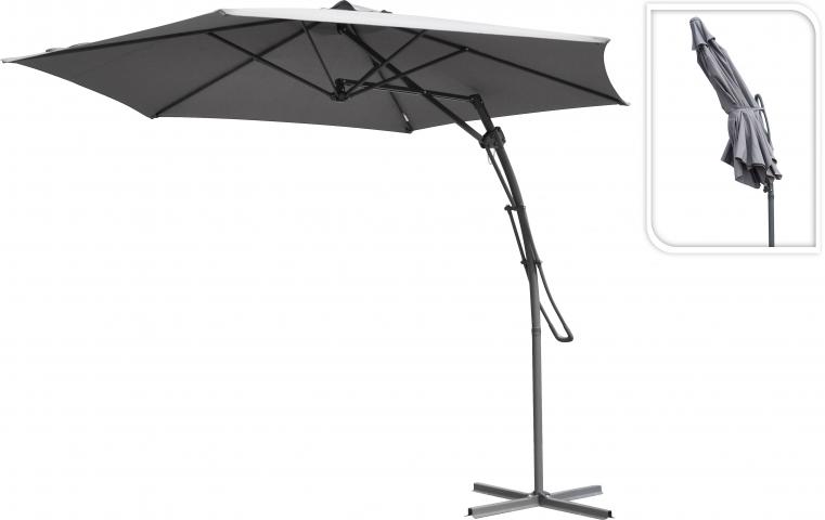Чадър камбана ф300см с PUSH UP система, сив - Камбана чадъри