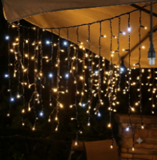 Висулка PVC с ФЛАШ LED 180 т. бели, 3.6 / 0.5 м. - Висулки за елхата
