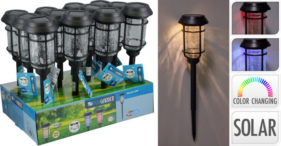 Соларен стълб 42 см черен - Соларни лампи