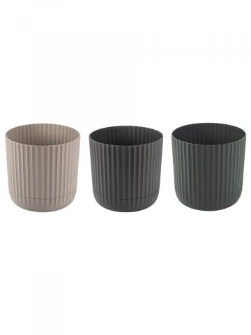 Овална саксия 2.6 л ф17 см антрацит, снимка 3 - Пластмасови саксии