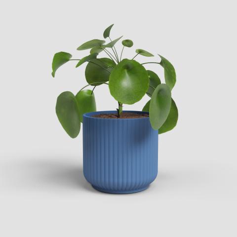 Кашпа Luna ф12 см синя, снимка 2 - Керамични кашпи