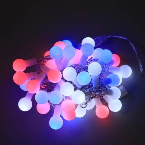 Светещ гирлянд  IN 5m,25 LED бели сини + 25  розови LED топки, снимка 2 - Светеща верига