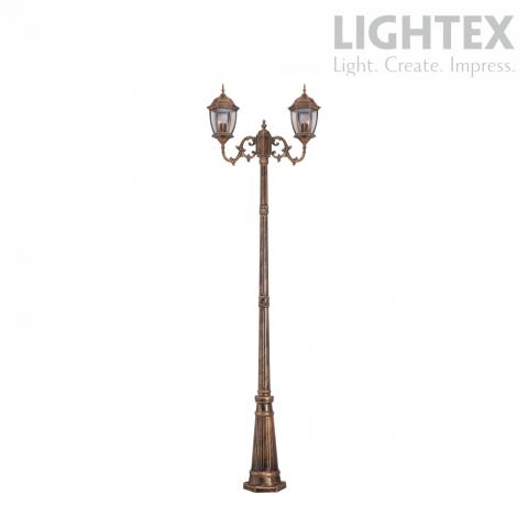 Градински стълб FIRENCE 2xE27 2200 мм IP44, жълта патина - Градински лампи