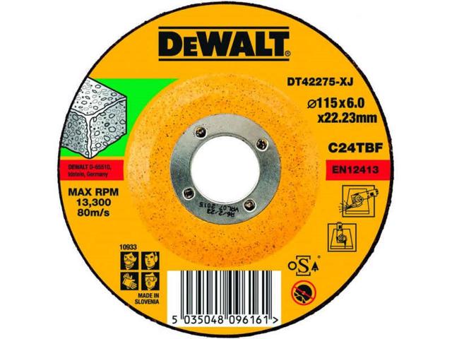 Абразивен диск за шлайфане неметал DeWalt 115 мм - Дискове за шлайфане на неметал