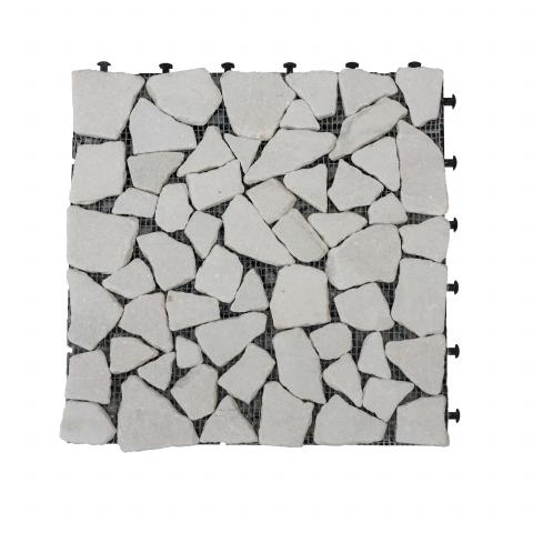 Мозаечна плоча 30х30см, бяла - Градински камъни