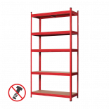 Стелаж De'Home Popular 180х90х40 см 5х175 кг червен