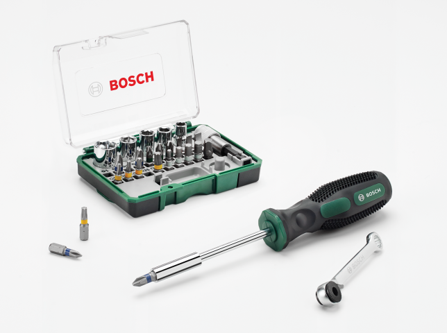 Bosch Promoline комплект 27 части битове/тресчотка/отвертка - Комплекти ръчни инструменти