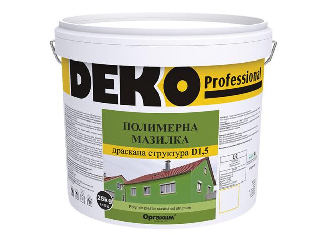 Полимерна мазилка Deko Professional Д1.5 25кг, трансперантна - Полимерни мазилки