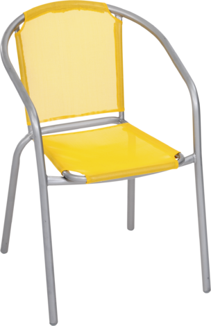 Промостол жълт, текстилен - Метални столове