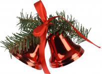 Коледни камбанки 2х60 мм, червени