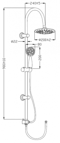 Душ колона Egina+ смесител за душ Dokos хром, снимка 5 - Смесители и душове