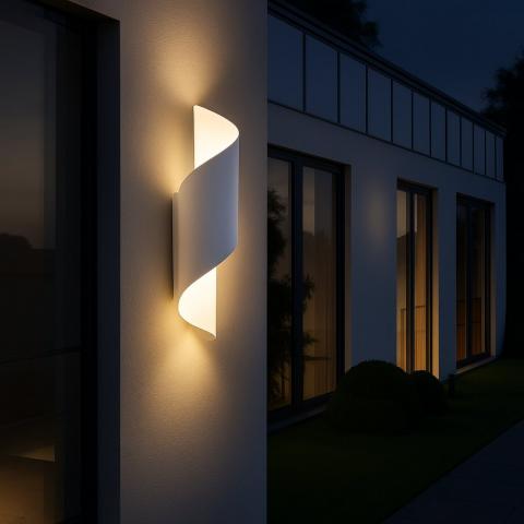 LED фасаден аплик APOLLO 230V 2x5W 4000К IP54 бял, снимка 7 - Градински лампи