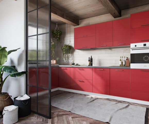 Чело за чекмедже  Ferrara 17.6х39.6см, червен лак, снимка 2 - Модулни кухни с онлайн поръчка
