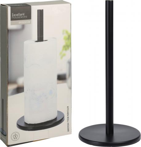 Поставка за кухненска ролка черна - Органайзери за кухня