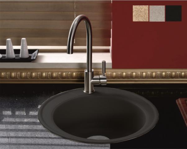 Кухненска мивка черен гранит 49х20см - Гранитни мивки
