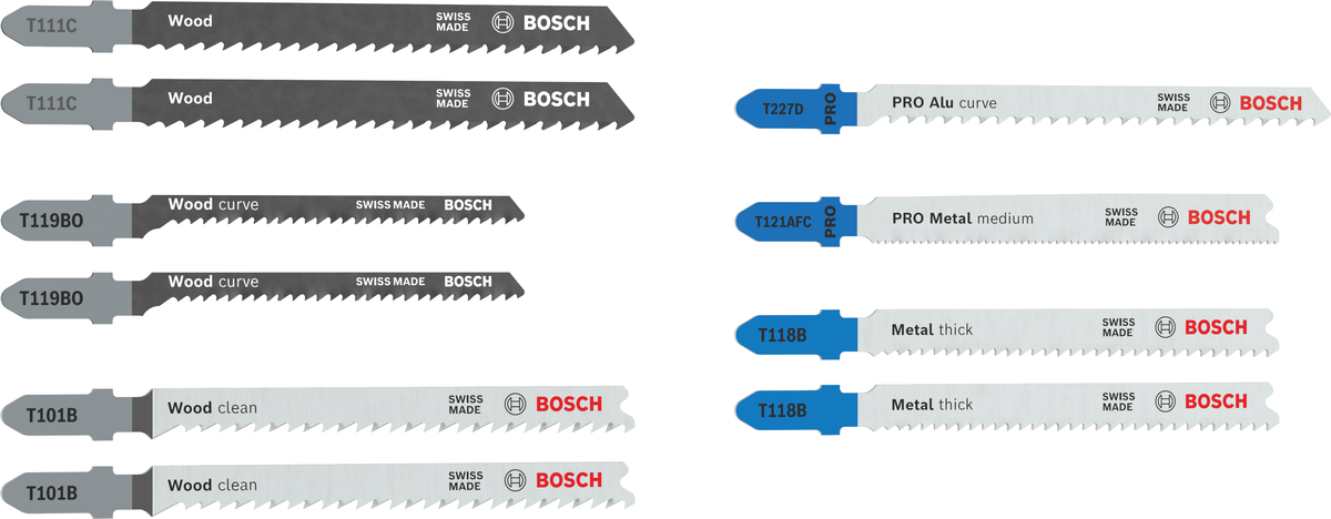 Ножчета за прободен трион Bosch 10 бр. за дърво и метал, снимка 2 - Ножчета за прободен трион