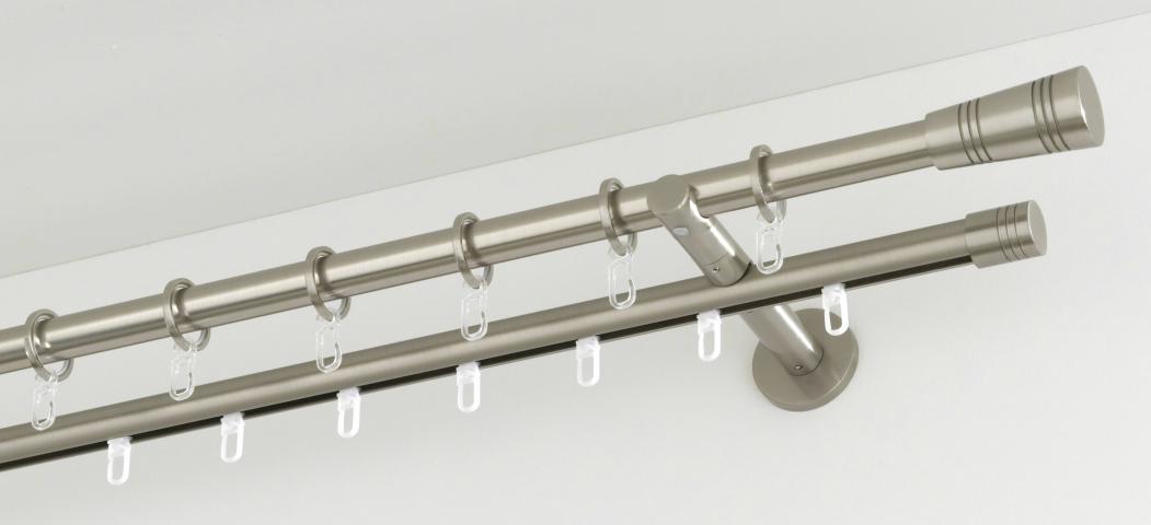 Корнизна пръчка с профил Чикаго 200 см стомана оптик, снимка 4 - Метални корнизи