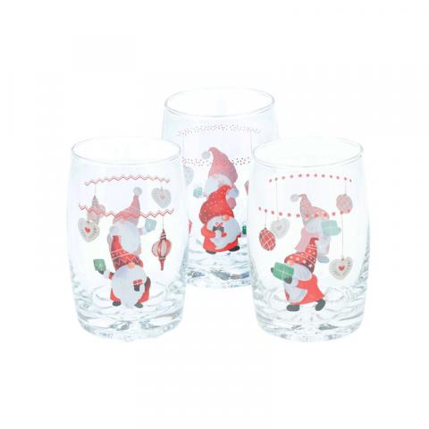 Коледни стъклени чаши 3 броя - Коледни артикули