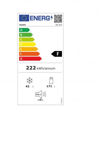 Хладилник с горна камера Crown GN 263, снимка 4 - Хладилници и фризери