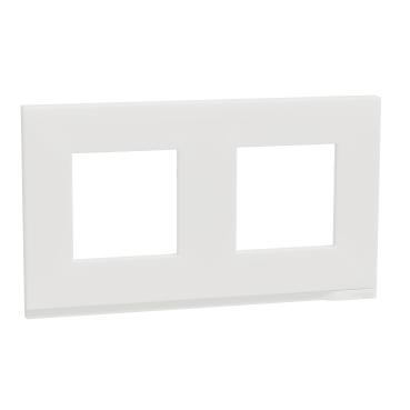 Декор. рамка Unica Pure 2X, хоризонтална, бял мат - Ключове и контакти
