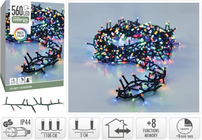 Коледни LED светлини тип маркуч 560 LED многоцветни - Светеща верига