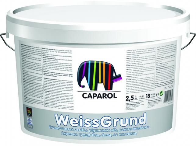 Грунд за стена Caparol Weissgrund 2.5л - Грунд за бои за стени