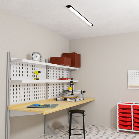 LED шина Batten 36W 4000Lm 4000K 120cm черен, снимка 3 - Led шини