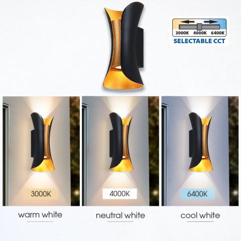 LED фасаден аплик Boston 10W 230V IP65 черно/злато, снимка 10 - Градински лампи