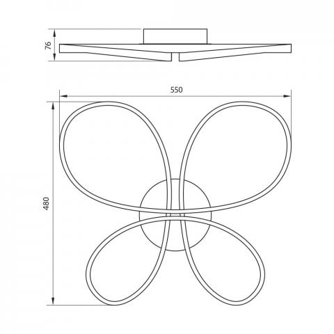 LED плафон Butterfly 230 V черен, снимка 4 - Плафони