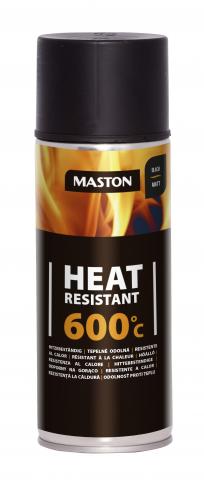 Спрей боя Maston +600°C 400 мл черна - Спрей бои термоустойчиви