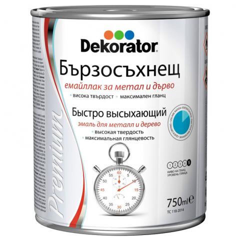 Eмайллак Dekorator 0.75л, бял - Бои за метал
