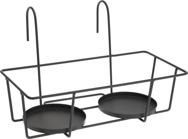 Метален държач за 2 саксии, 33.5х23.5см - Цветарници