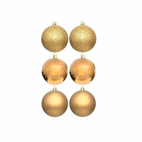 Коледни топки-сет 6х8см, златни, снимка 5 - Коледна украса