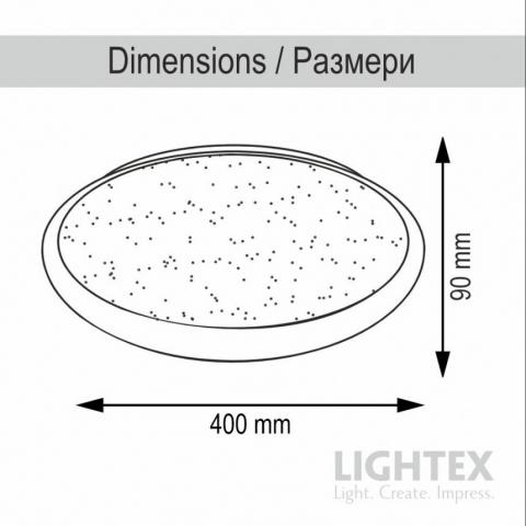 LED плафон CALYPSO max.54W 3000K-4000K-6500K 4400lm 220V димируем с дитанционно ф400mm бял, снимка 4 - Плафони