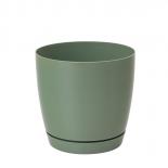 Саксия Toscana ф13см, зелена с клик-подложка