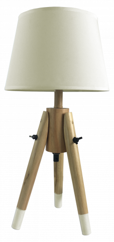 Настолна лампа Talpi с дървени крака, цвят екрю - Настолни лампи