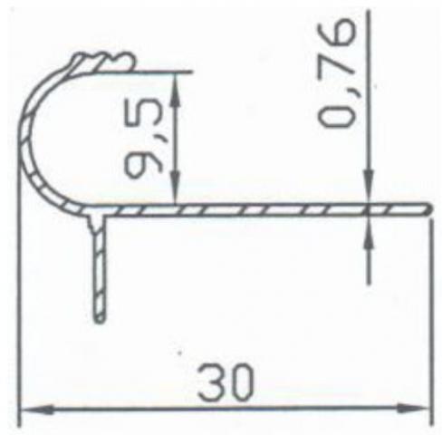 Външен ъгъл стъпало сребро полиран 10mm / 250см, снимка 2 - Профили