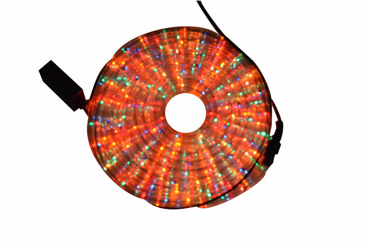 Светещ прозрачен маркуч /3 линии/ 6м, 32бр/м разноцветни RICE OUT - Коледно осветление