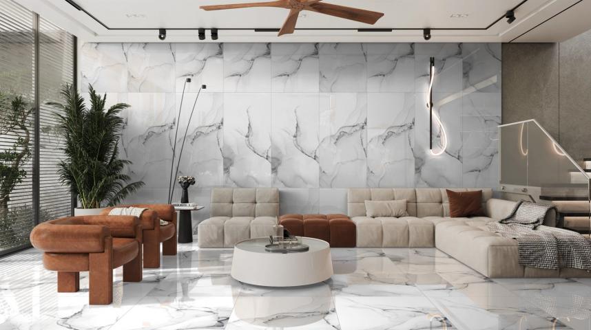 Гранитогрес Merlin Balck Polished 60x120, снимка 2 - Плочки