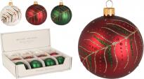 Коледна топка с клончета 8 см 3 дизайна