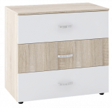 Скрин Дамяна В с три чекмеджета, дъб сонома/бяло