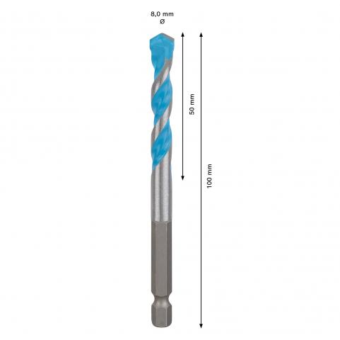Свредло Bosch EXPERT HEX-9 Multi Construction 8x60x100 мм, снимка 3 - Свредла универсални