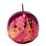 Коледна свещ топка с декорация