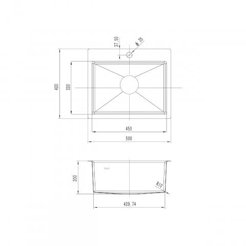 Мивка за вграждане MG-500, снимка 2 - Мивки алпака