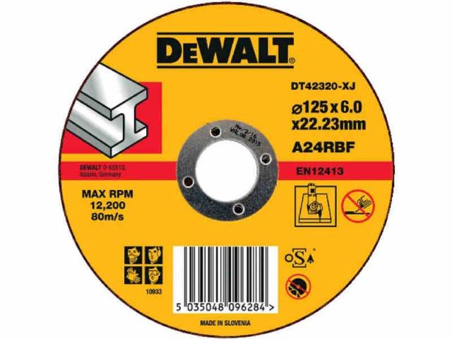 Абразивен диск за шлайфане метал DeWalt 125 мм - Дискове за шлайфане на метал