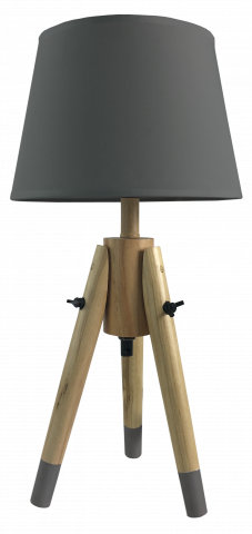 Настолна лампа Talpi с дървени крака, цвят сив - Настолни лампи