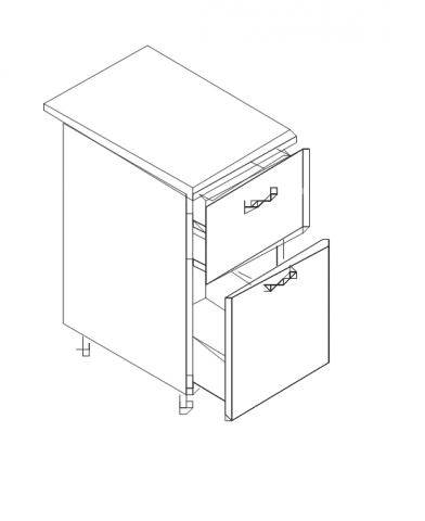 Талпи долен шкаф с две чекмеджета 60х60х89 - Кухни по проект в магазин
